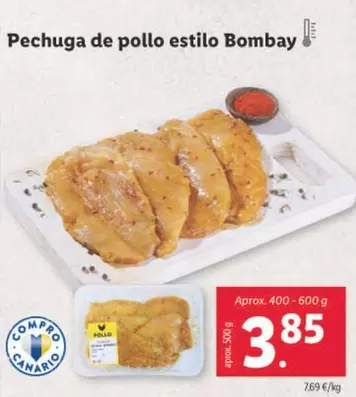 Oferta de Pechuga De Pollo Estilo Bombay  por 3,85€ en Lidl