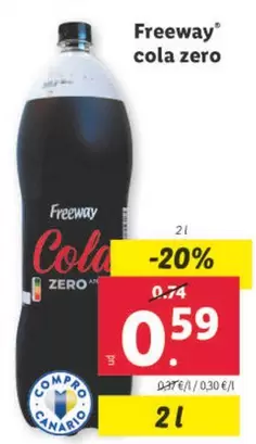 Oferta de Freeway -  Cola Zero por 0,59€ en Lidl