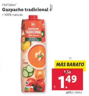 Oferta de Chef Select - Gazpacho Tradicional por 1,49€ en Lidl
