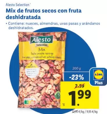 Oferta de Alesto Selection - Mix De Frutos Secos Con Fruta Deshidratada  por 1,99€ en Lidl