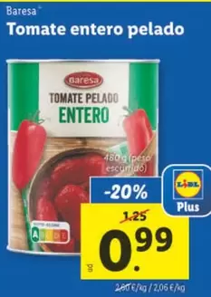 Oferta de Baresa - Tomate Entero Pelado por 0,99€ en Lidl