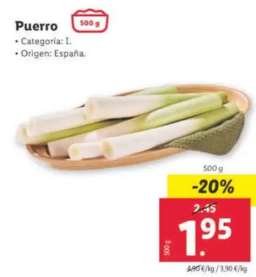 Oferta de Puerro por 1,95€ en Lidl
