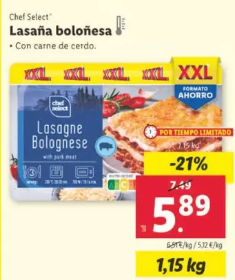 Oferta de Chef Select - Lasana Bolonesa por 5,89€ en Lidl