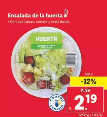 Oferta de Ensalada De La Huerta por 2,19€ en Lidl