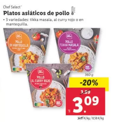 Oferta de Chef Select - Platos Asiaticos De Pollo por 3,09€ en Lidl