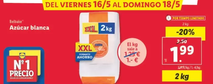 Oferta de Belbake - Azucar Blanca por 1,99€ en Lidl
