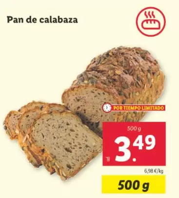 Oferta de Pan De Calabaza por 3,49€ en Lidl