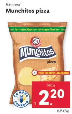 Oferta de Matutano - Munchitos Pizza por 2,2€ en Lidl