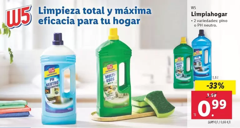 Oferta de W5 - Limpiahogar por 0,99€ en Lidl