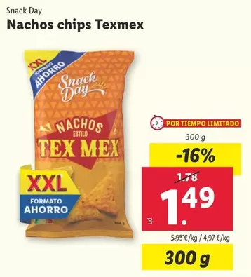 Oferta de Snack Day - Nachos Chips Texmex por 1,49€ en Lidl