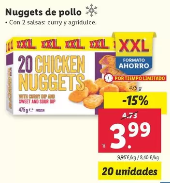 Oferta de Nuggets De Pollo por 3,99€ en Lidl