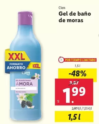 Oferta de Cien - Gel De Bano De Moras por 1,99€ en Lidl