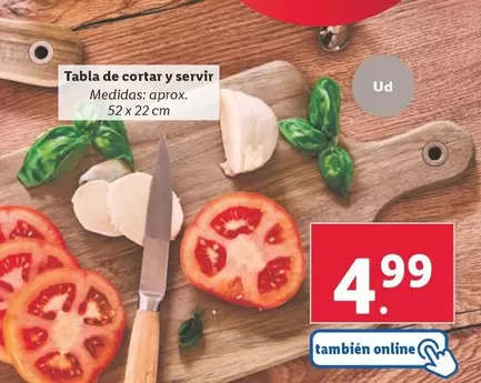 Oferta de Tabla De Cortar Y Servir por 4,99€ en Lidl