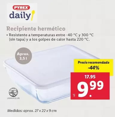 Oferta de Pyrex - Recipiente Hermético por 9,99€ en Lidl