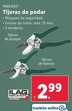 Oferta de Tijeras De Podar por 2,99€ en Lidl