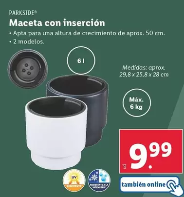 Oferta de Parkside - Macetas Con Insercion por 9,99€ en Lidl