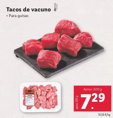 Oferta de Tacos De Vacuno por 7,29€ en Lidl