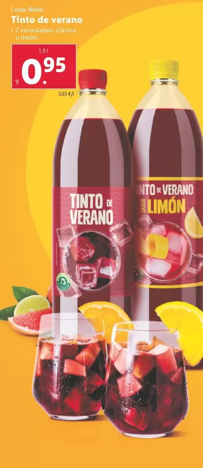 Oferta de Conde Noble - Tinto De Verano por 0,95€ en Lidl