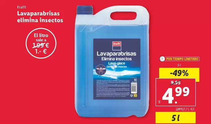 Oferta de Krafft - Lavaparabrisas Elimima Insectosa por 4,99€ en Lidl