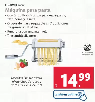 Oferta de Maquina Para Pasta por 14,99€ en Lidl
