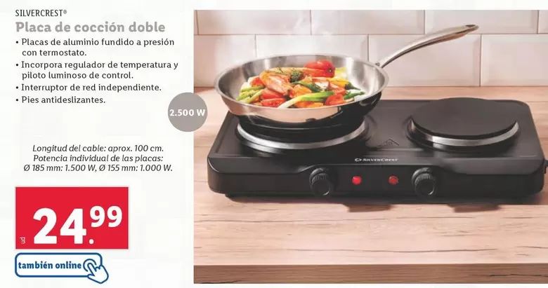 Oferta de SilverCrest - Placa De Coccion Doble por 24,99€ en Lidl