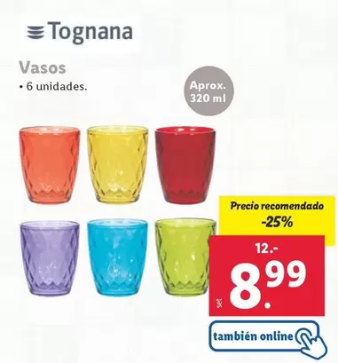 Oferta de Tognana - Vasos por 8,99€ en Lidl