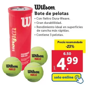 Oferta de Wilson - Bote De Pelotas por 4,99€ en Lidl