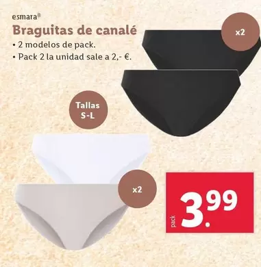 Oferta de Esmara - Braguitas De Canale por 3,99€ en Lidl