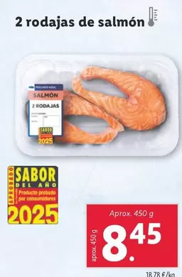 Oferta de 2 Rodajas De Salmon por 8,45€ en Lidl