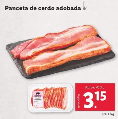 Oferta de Panceta De Cerdo Adobada por 3,15€ en Lidl