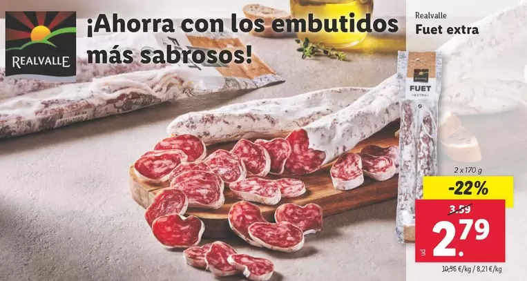 Oferta de Realvalle - Fuet Extra por 2,79€ en Lidl