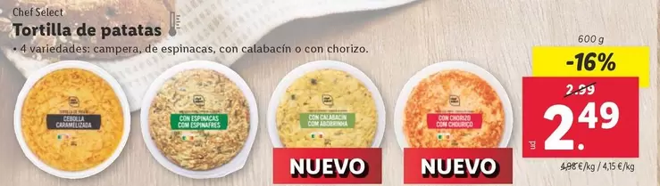 Oferta de Chef Select - Tortilla De Patatas por 2,49€ en Lidl