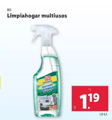 Oferta de W5 - Limpiahogar Multiusos por 1,19€ en Lidl