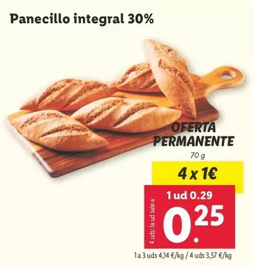 Oferta de Panecillo Integral 30% por 0,29€ en Lidl