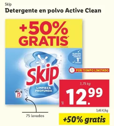 Oferta de Detergente En Polvo Active Clean por 12,99€ en Lidl