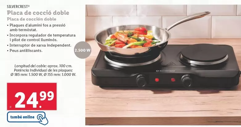 Oferta de SilverCrest - Placa De Cocción Doble por 24,99€ en Lidl
