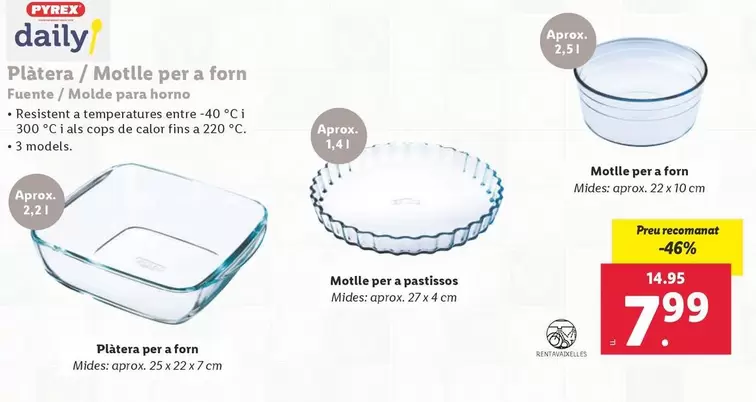 Oferta de Pyrex - Platera / Motlle Per A Forn por 7,99€ en Lidl