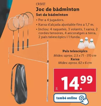 Oferta de Crivit - Set De Bádminton por 14,99€ en Lidl