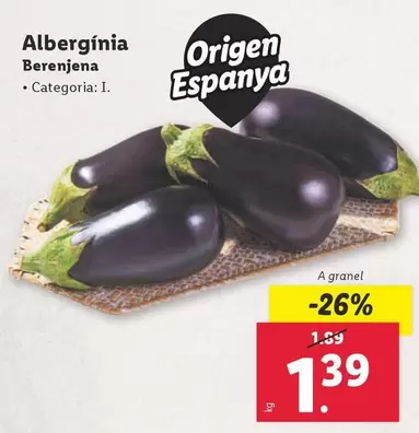 Oferta de Origen - Albergínia por 1,39€ en Lidl