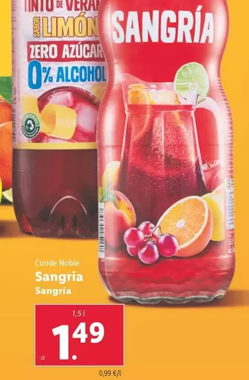 Oferta de Conde Noble - Sangria por 1,49€ en Lidl