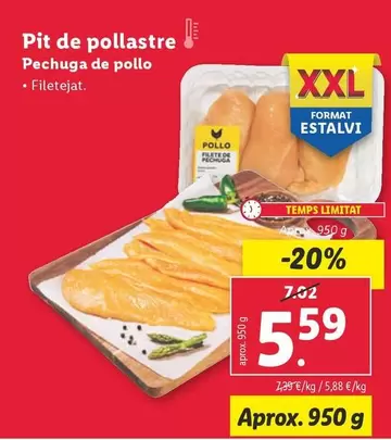 Oferta de Pechuga De Pollo por 5,59€ en Lidl