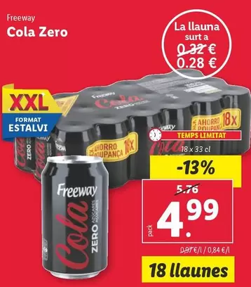 Oferta de Freeway - Cola Zero por 4,99€ en Lidl