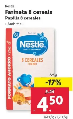 Oferta de Nestlé - Papilla 8 Cereales  por 4,5€ en Lidl