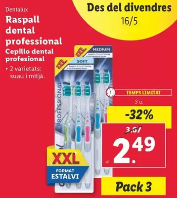 Oferta de Dentalux - Cepillo Dental Profesional por 2,49€ en Lidl