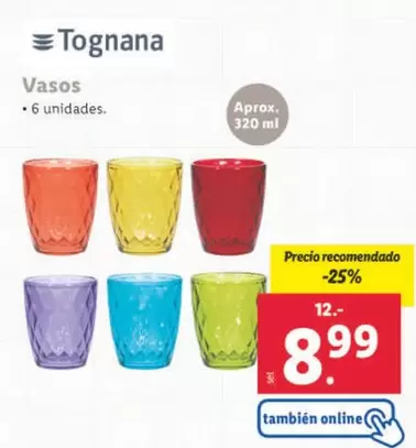 Oferta de Tognana - Vasos por 8,99€ en Lidl