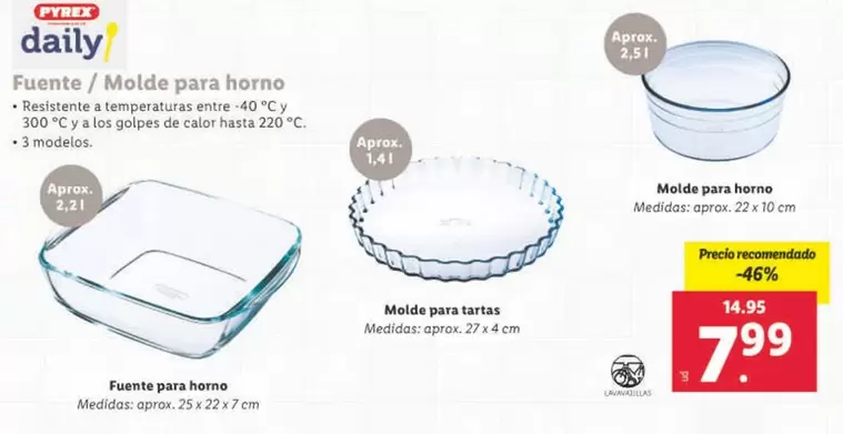 Oferta de Pyrex - Fuente / Molde Para Horno por 7,99€ en Lidl