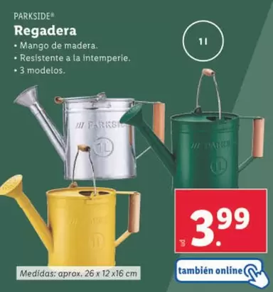 Oferta de Parkside - Regadera por 3,99€ en Lidl