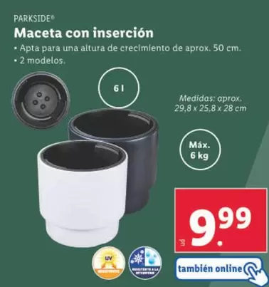 Oferta de Parkside - Macetas Con Insercion por 9,99€ en Lidl