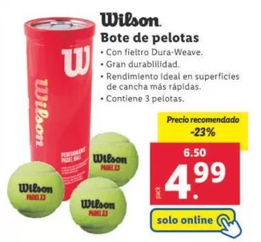 Oferta de Wilson - Bote De Pelotas por 4,99€ en Lidl