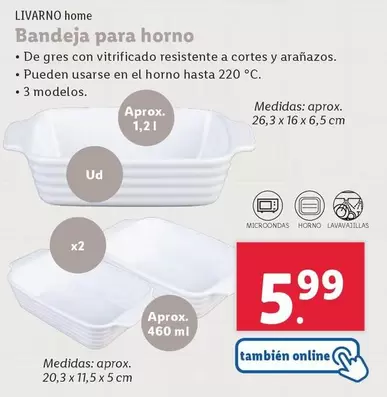 Oferta de Livarno Home - Bandeja Para Horno por 5,99€ en Lidl